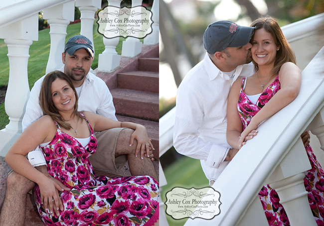 Jennifer and Joey's engagement portraits shot at San Luis Resort in Galveston, Texas.