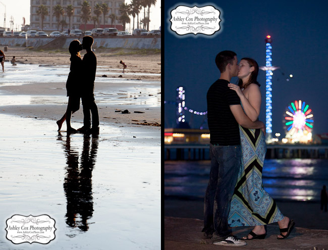 Hannah and Tim's engagement portraits on the Seawall in Galveston.